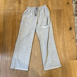 Gray Sweatpants with Slit